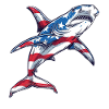 Requin-marteau drapeau américain 4 juillet