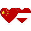 China Austria Flag Heart