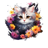 Katze Blumen Lustiges Geschenk