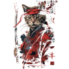 Cat Samurai Funny Gift