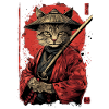 Chat samouraï drôle cadeau