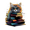 Cat Books Funny Gift