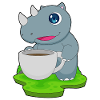 Nashorn Tasse Kaffee