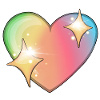 Rainbow Heart with Star Sparkles