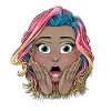 Vibrant Shocked Girl Illustration