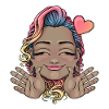 Whimsical Rainbow Hair Embrace Design