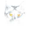 Sort kat gule øjne T-shirt katte T-shirt