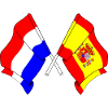 Vlag van Nederland en vlag Spanje