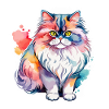 Aquarelles de chat persan