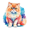Perserkatze Wasserfarben