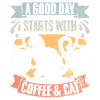 Vintage En bra dag börjar med kaffe och katt