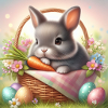 Easter bunny in a basket