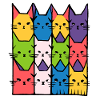 rainbow cats geometric gift kitten
