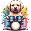 Cool Labrador Drummer