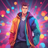 Bunter Anime-Junge