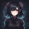 Cute girl dark animated