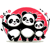 Pandas Family - 1 parent 2 children