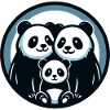 Pandas Family - 2 parents 1 child