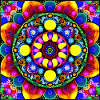 Mauspad buntes Mandala-Blumen-Design