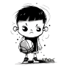 Cartoon Basketball Kid