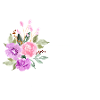 Lettre h floral violet