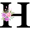 Purple floral letter h