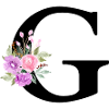 Purple floral letter g