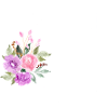 Lila Blumenbuchstabe g