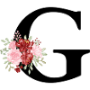 Red Floral Letter G