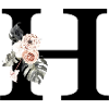 Tropischer Blumenbuchstabe H