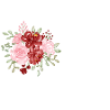 Lettre h floral rouge