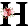 Red Floral Letter H