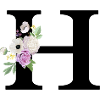 Purple floral letter h