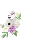 Lettre h floral violet