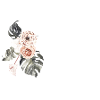 Lettre h floral tropical