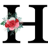Red Floral Letter H