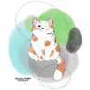 🐾 Rot-Weiße Katze 🐈 Grün Blau