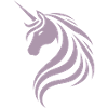 Einhorn-Mystik: Silhouettenkopf-Logo