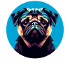 Niedlicher Mops Hund im Polygon-Stil