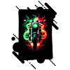 Neon Buntes Motorrad
