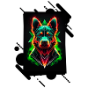 Neon Bunter Hund