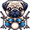 Cool Pug Drummer Music Design