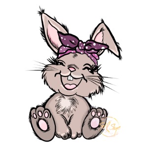 Süßer Hase mit Schleife