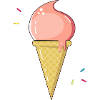 Eiscreme in der Waffel