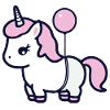 Einhorn mit Ballon