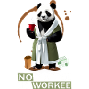 Panda in bathrobe