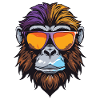 Monkey Head Portrait Cool