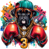 Boxer Dog Splash Art