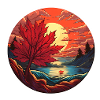 Maple leaf at sunset