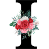 Roter Blumenbuchstabe I